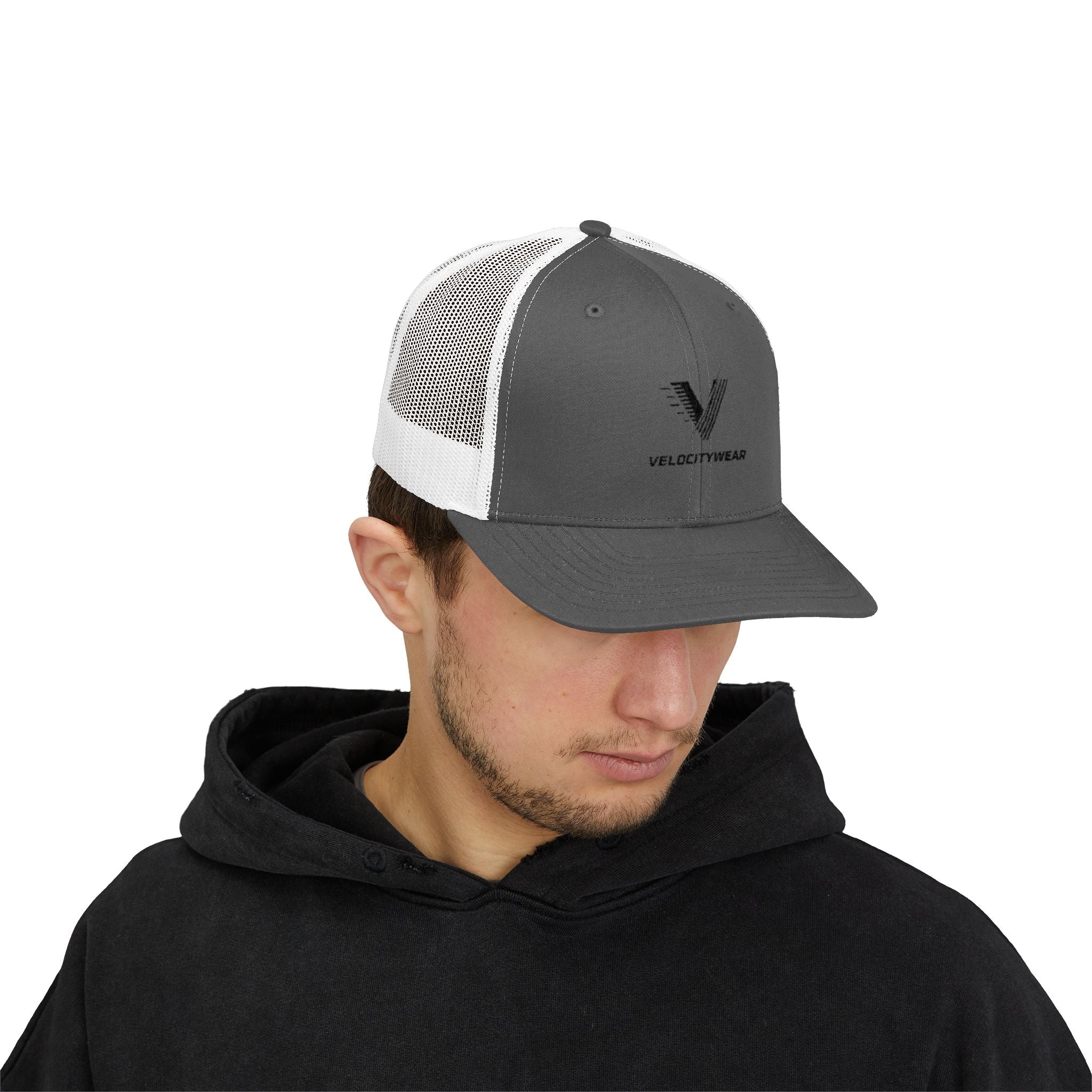 VelocityWear Trucker Cap – Distressed Logo Mesh Snapback