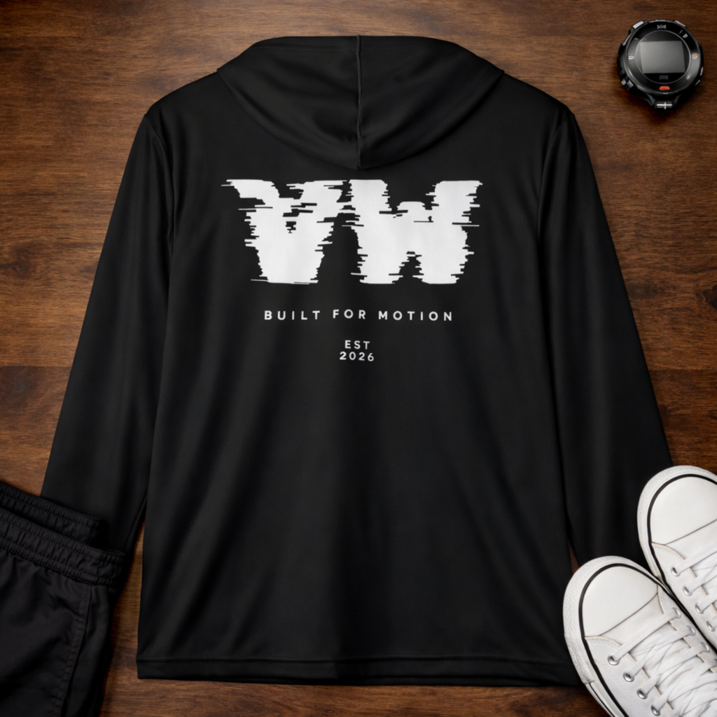 Black Warmup Hoodie - VelocityWear Glitch Logo