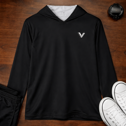 Black Warmup Hoodie - VelocityWear Glitch Logo