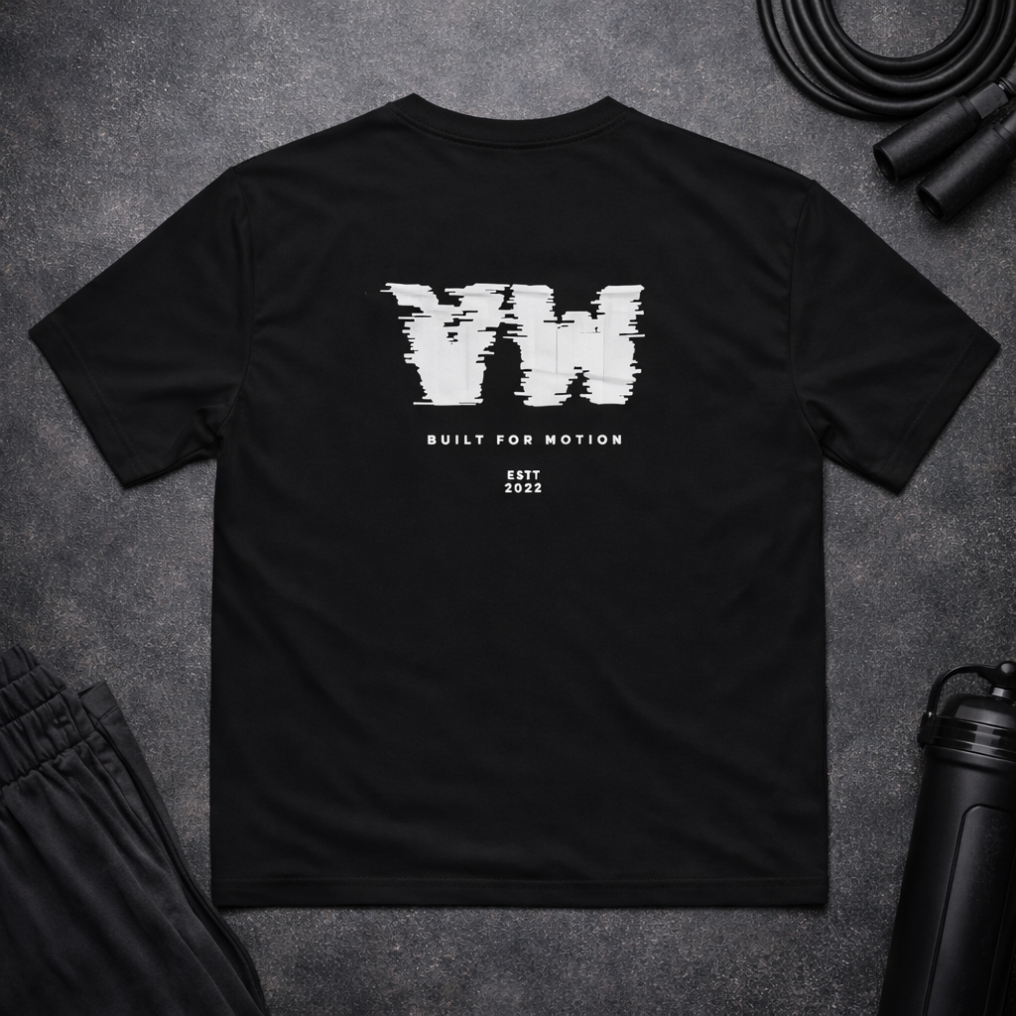 VW Glitch Logo Black Athletic Tee