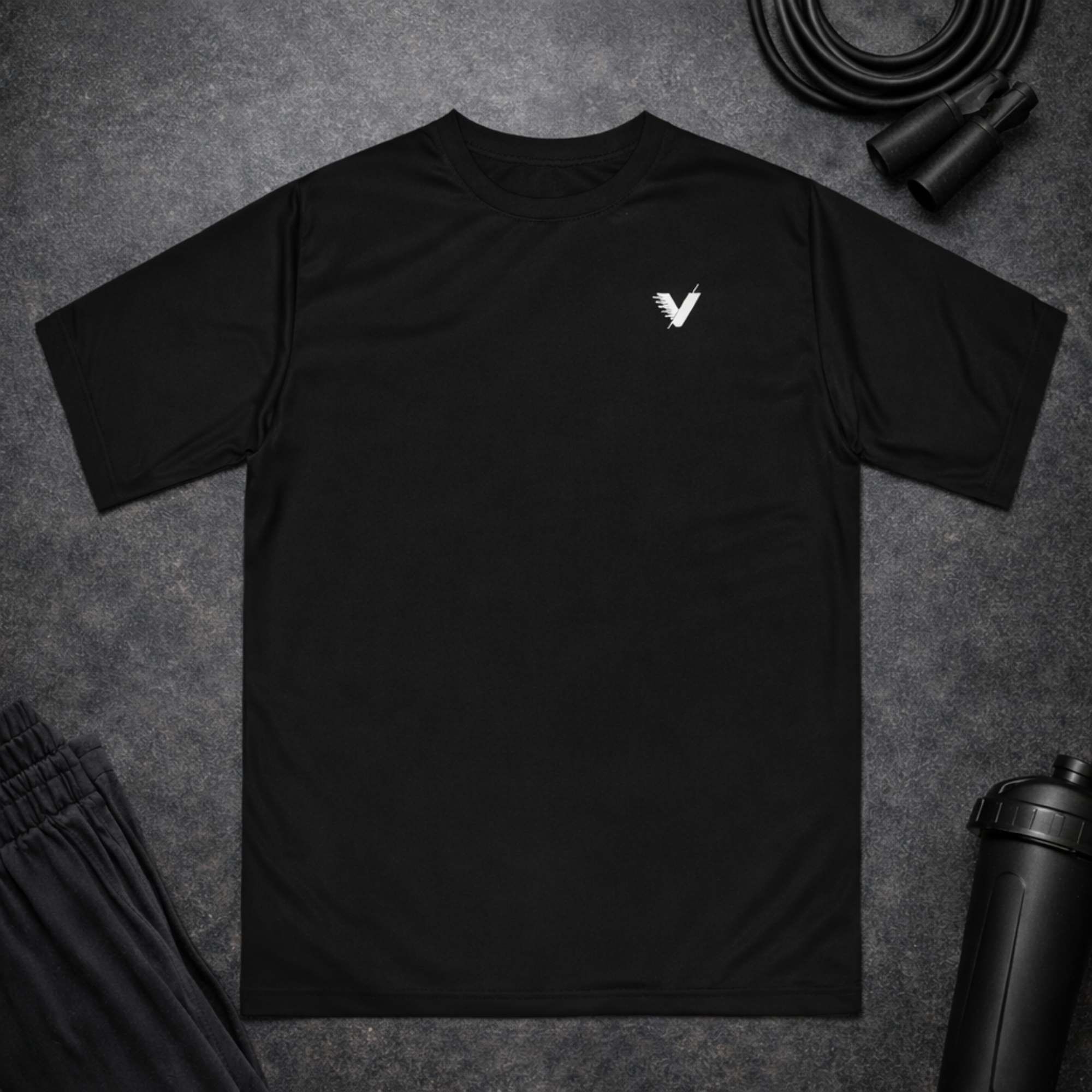VW Glitch Logo Black Athletic Tee