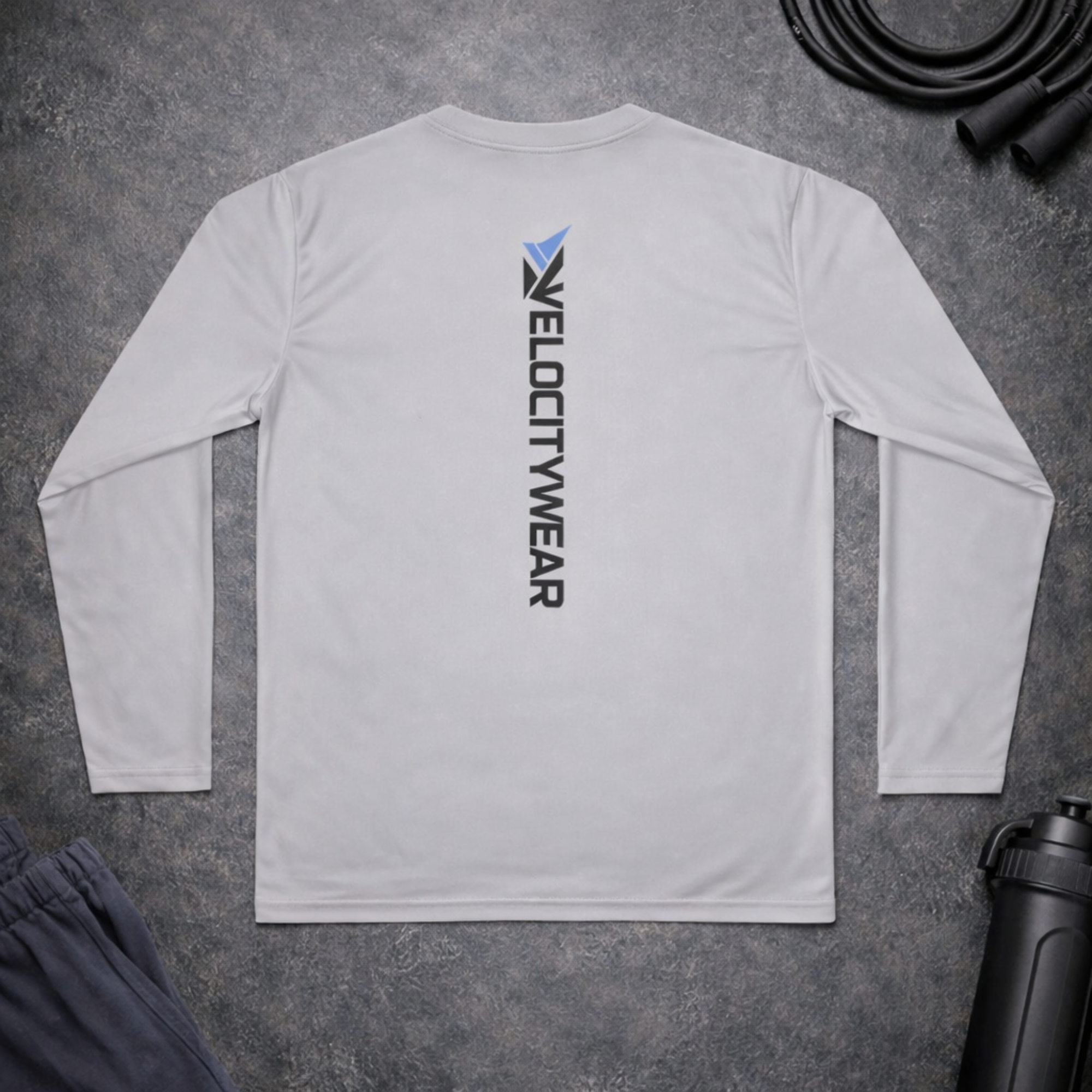 VelocityWear Vertical Logo - Athletic Long Sleeve Shirt
