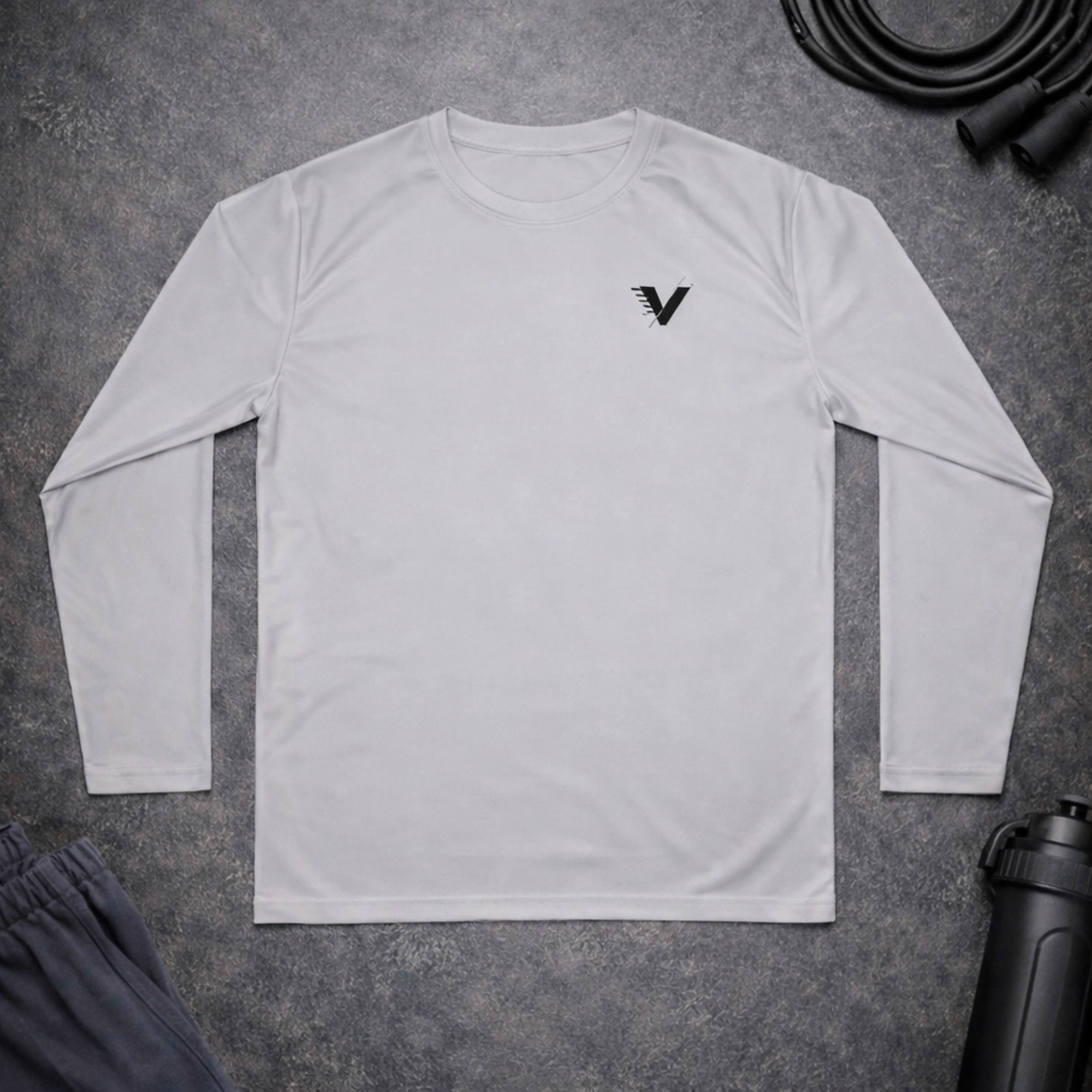 VelocityWear Vertical Logo - Athletic Long Sleeve Shirt